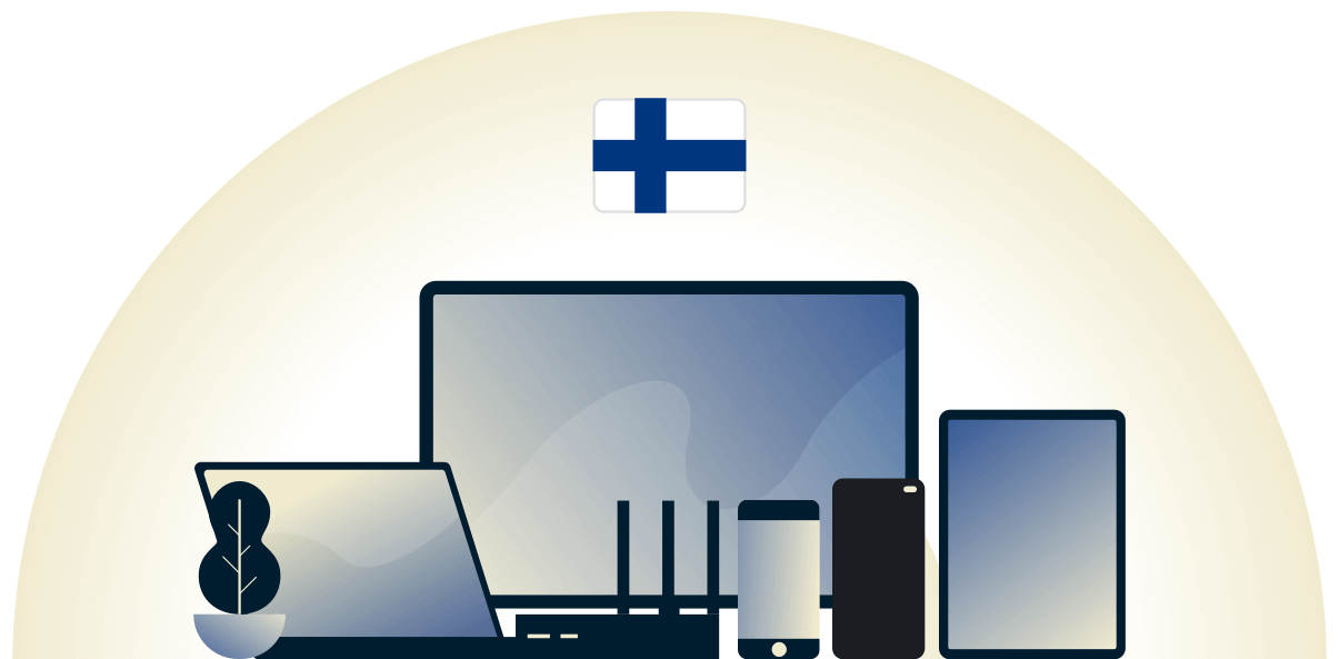 VPN suojaa eri laitteita Suomessa.